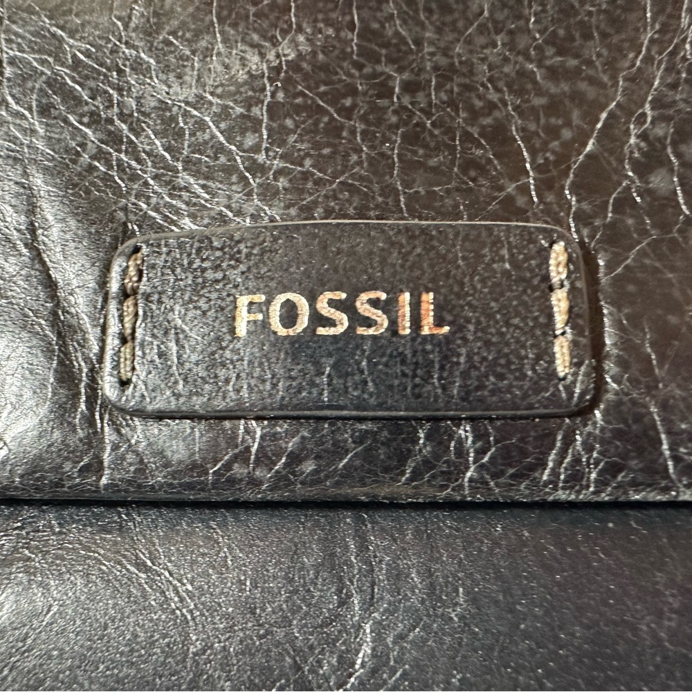 Fossil Black Textured Leather Accessory